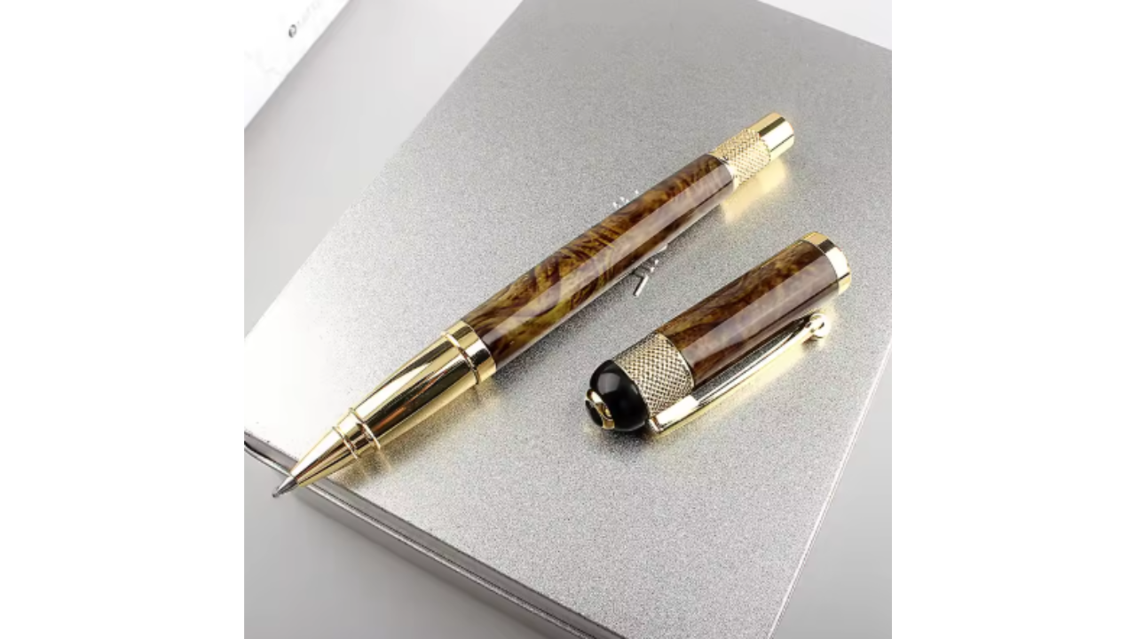 Luxury Tortoiseshell Gel Pen with Gold Trim